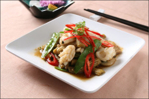 Món mực xào bắp bao tử thơm ngon